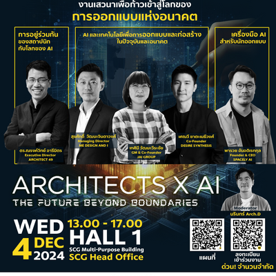 Design Connext ร่วมกับ ARCH.D จัดงานเสวนา ในหัวข้อ "ARCHITECT X AI: THE FUTURE BEYOND BOUNDARIES"