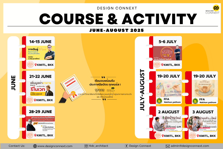Design Connext เปิดคอร์สเรียนเดือนสิงหาคม-กันยายน ไม่มีพื้นฐานก็เรียนได้  มีใบเซอร์ให้!