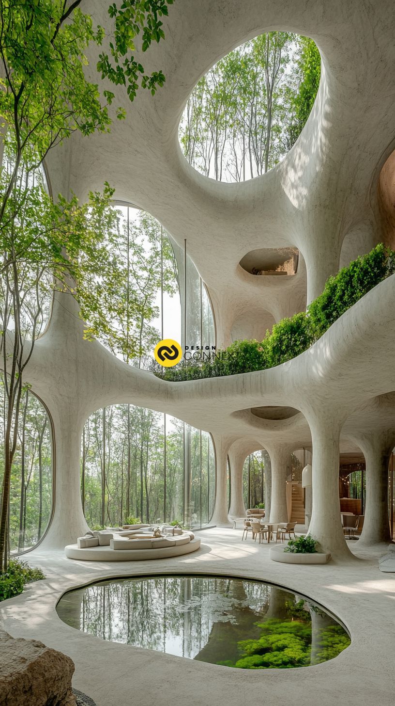 แบบบ้านสไตล์ Futuristic รูปทรง Organic form