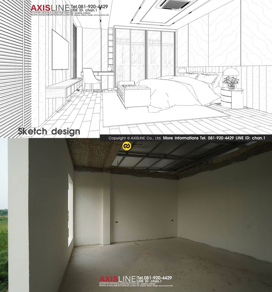 ภาพ Sketch Design ออกแบบตกแต่งภายใน บ้านคุณนิพัทธ์