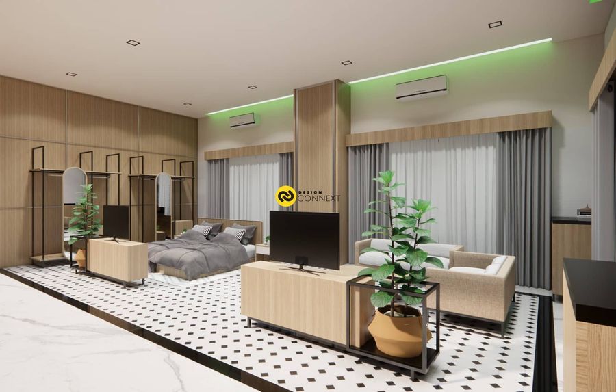 Duplex room green apartment