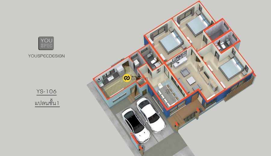 แบบบ้านชั้นเดียวYS-106