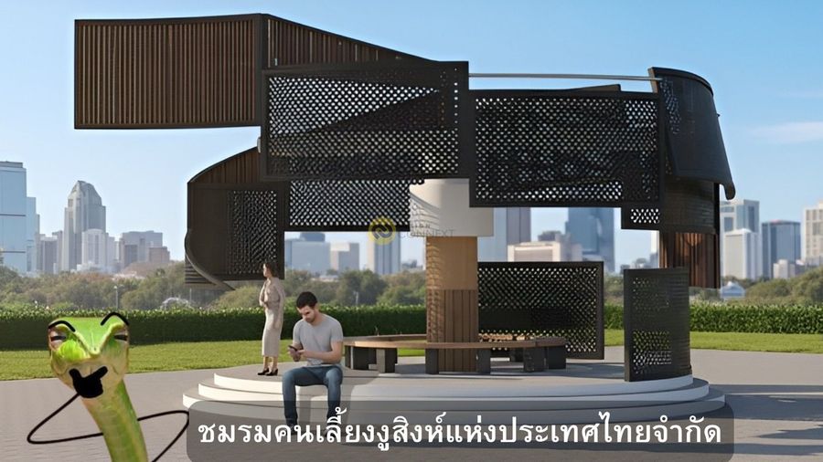 Lion Snake Pavillion By. Chomrom Khon Liang Ngu sing Hang Prathet Thai Jamkad