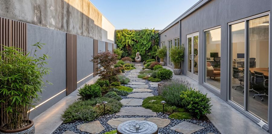 จัดสวนคอร์ทยาร์ดโรงงาน