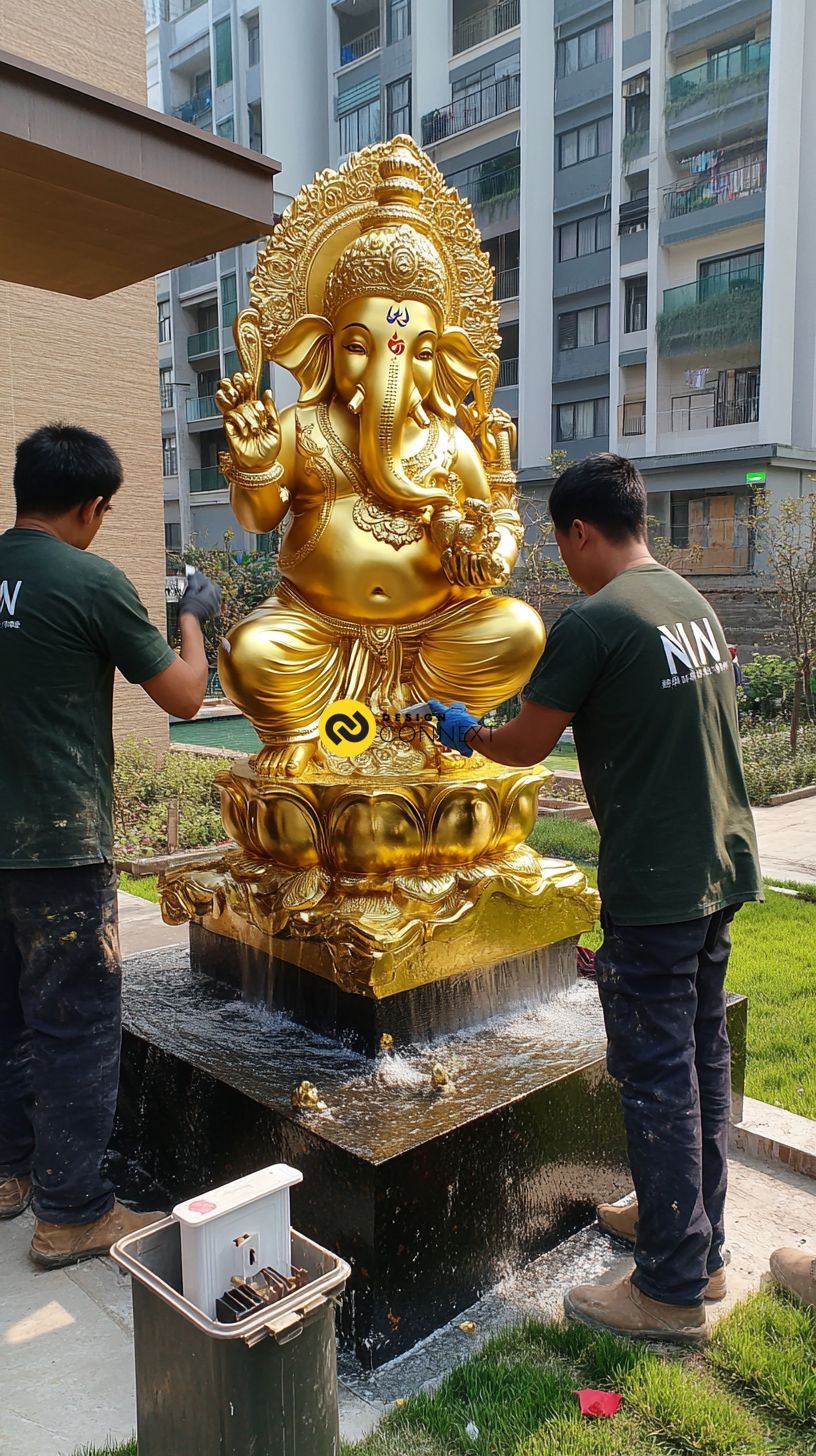 Golden Ganesha statue at Grand luxury grand hotel