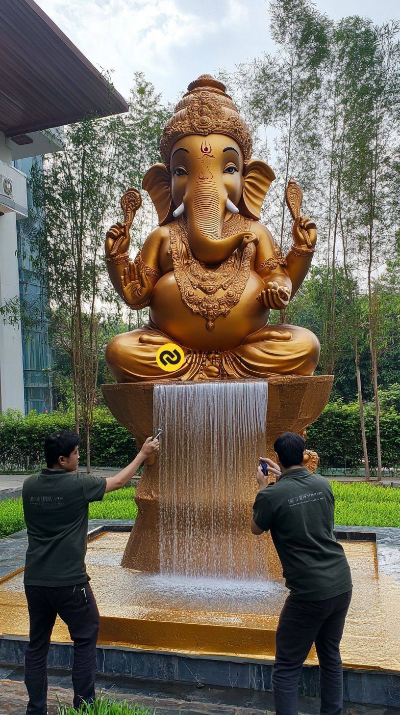 Golden Ganesha statue at Grand luxury grand hotel