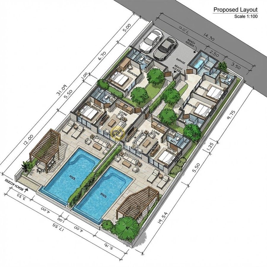 bangrak Beachfront Pool villa 5 bedroom