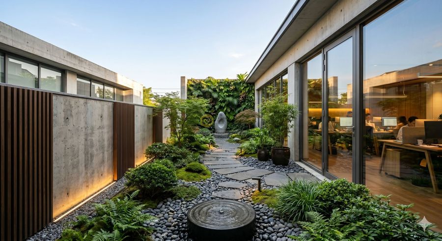 จัดสวนคอร์ทยาร์ดโรงงาน