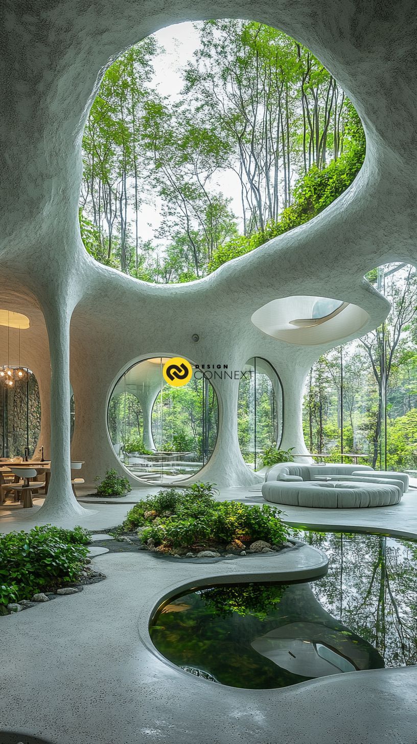 แบบบ้านสไตล์ Futuristic รูปทรง Organic form