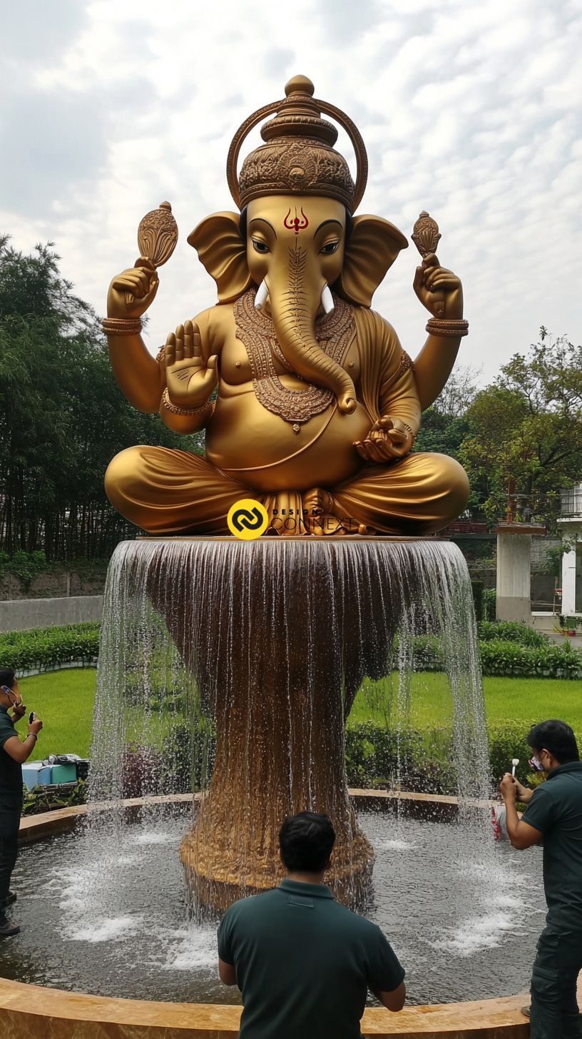 Golden Ganesha statue at Grand luxury grand hotel