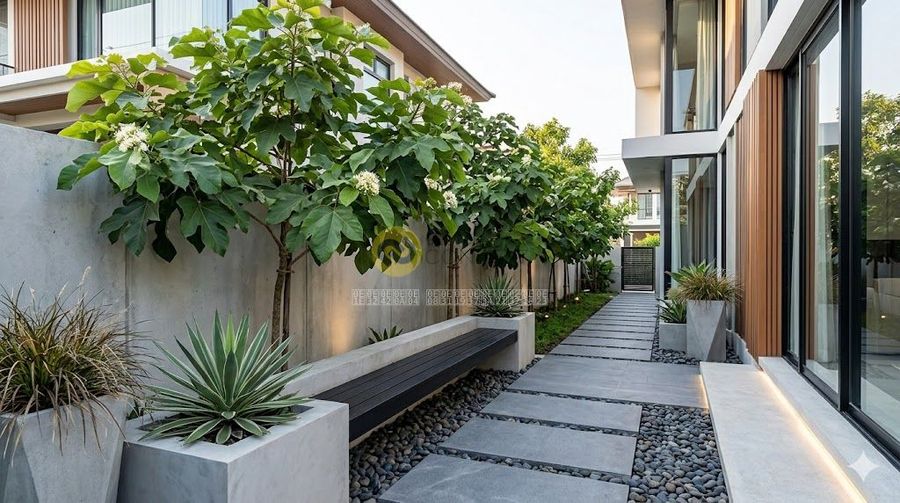 จัดสวนข้างบ้านด้วยต้นโมลีฟ