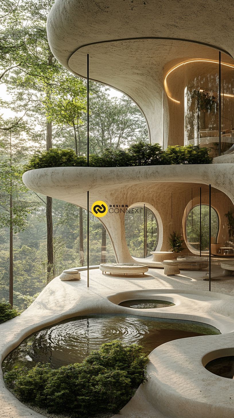 แบบบ้านสไตล์ Futuristic รูปทรง Organic form