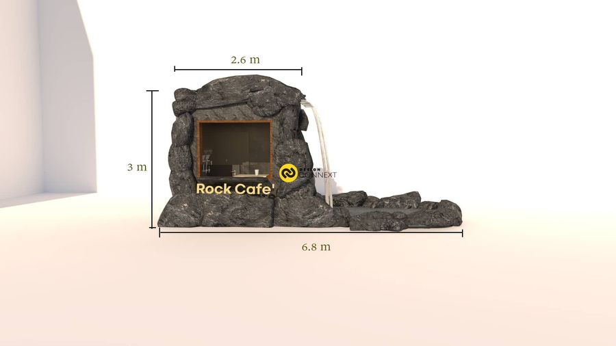 ร้านกาแฟที่ทำมาจากหินเทียม         การออกแบบ ร้านกาแฟ Roc