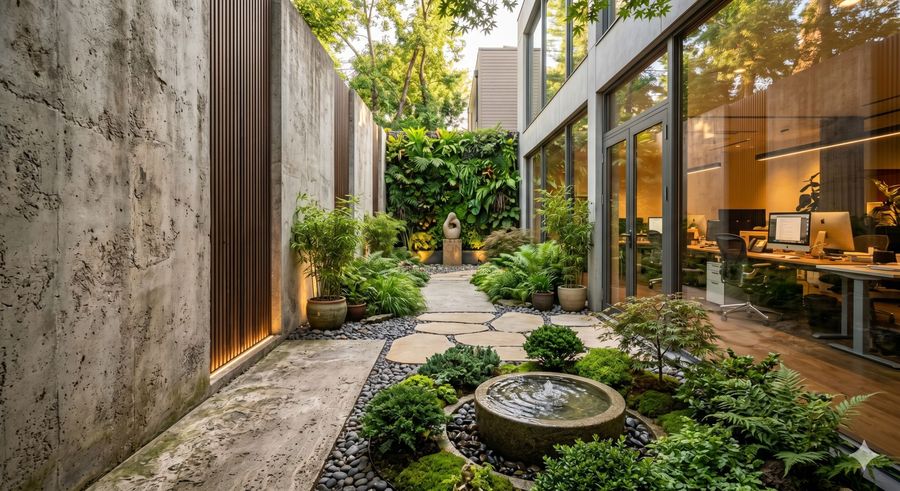 จัดสวนคอร์ทยาร์ดโรงงาน