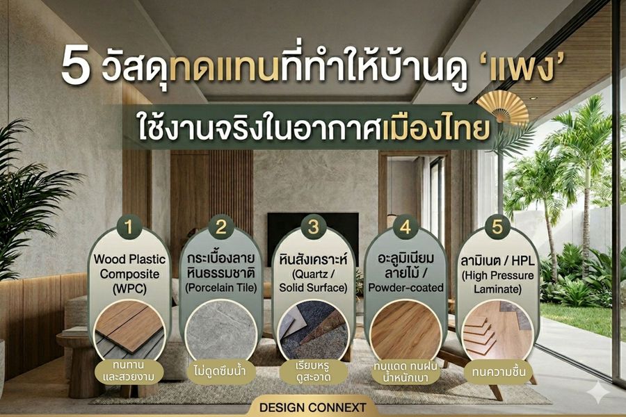 5 วัสดุทดแทนที่ทำให้บ้านดู 'แพง' ใช้งานจริงในอากาศเมืองไทย”